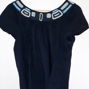 Women's Charter Club cap sleeve needed neck blouse